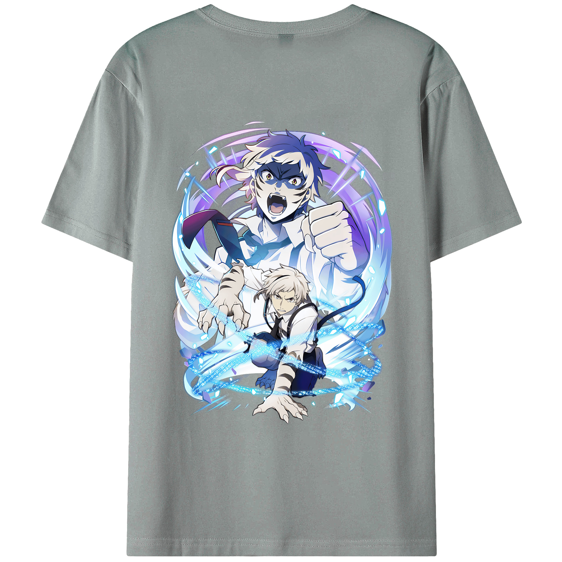 （画像用） 文豪ストレイドッグス Bungo Stray Dogs 綿100％ メンズ半袖Tシャツ（バックプリント） 通気性